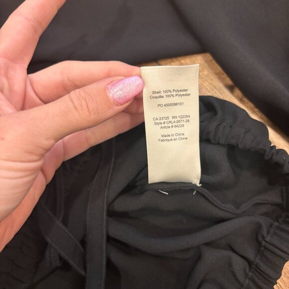 Aritzia Wilfred Eleanora Blouse Top Size XS Black Cropped Off Shoulder Tie Front - Picture 6 of 9